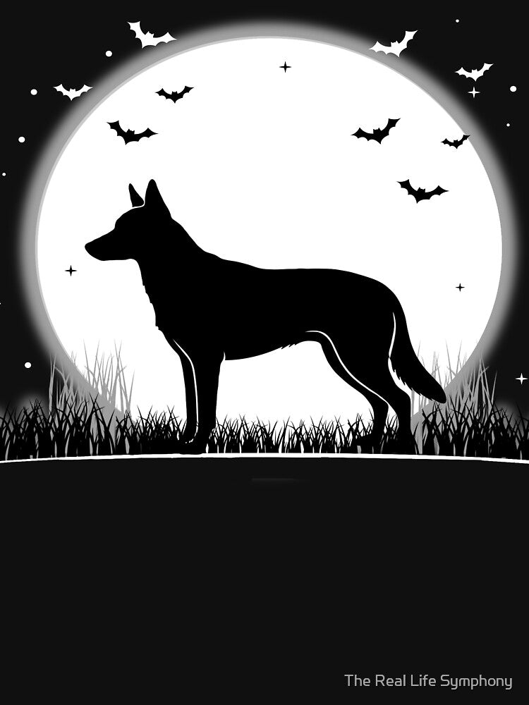 Kelpie Dog – Halloween Moon Silhouette by The Real Life Symphony