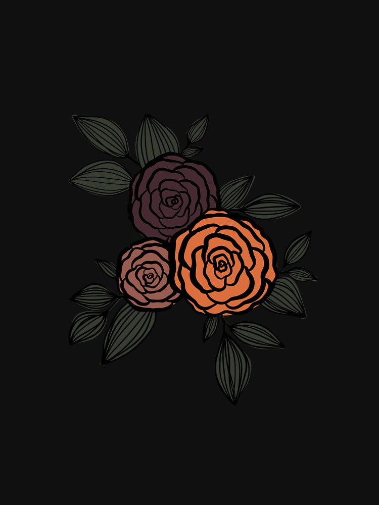 Jewel tone line drawn floral by specklednspiced