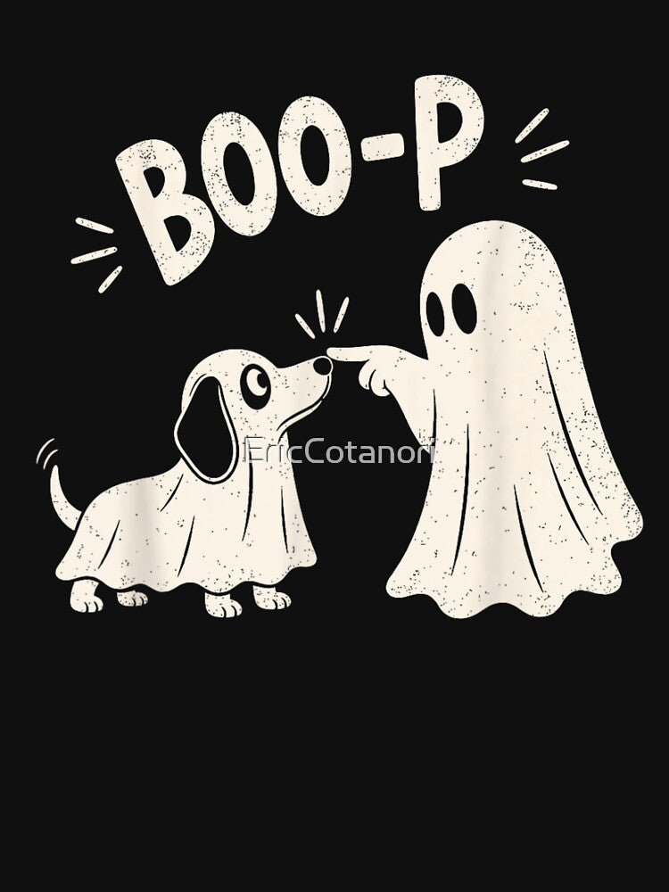 Ghost And Dachshund Boop Cute Halloween Best Friends Forever Together by EricCotanori