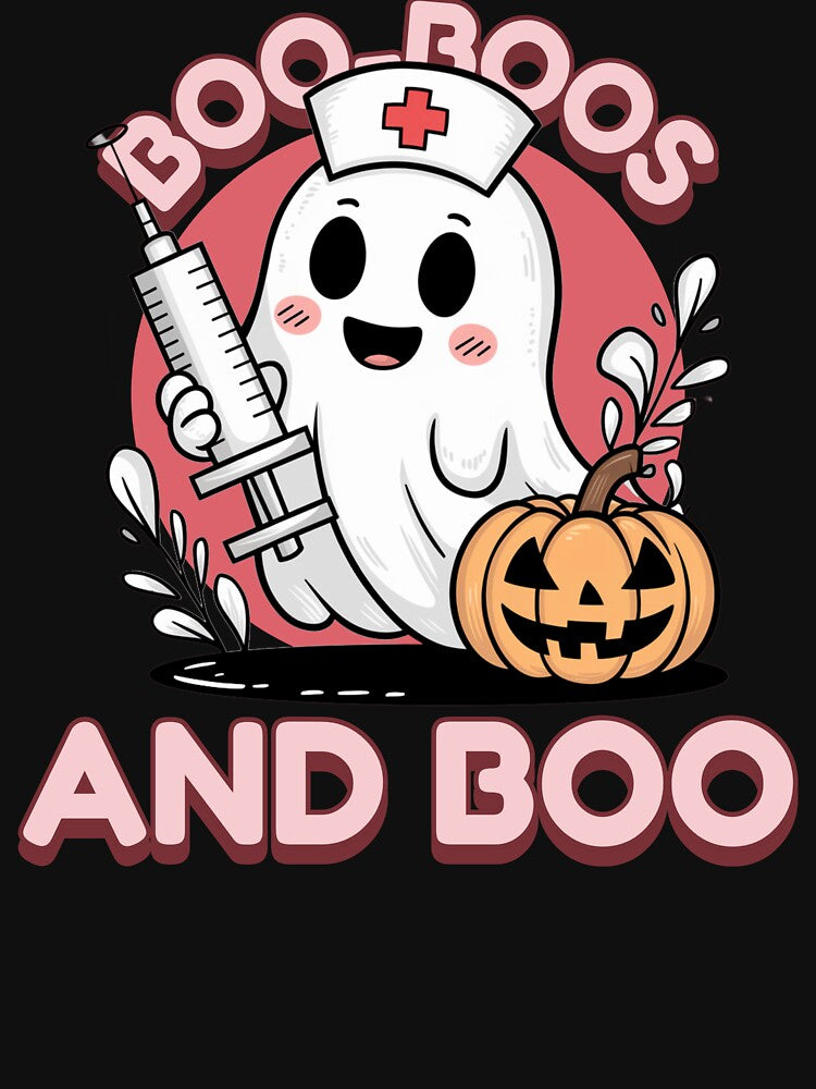Boo-Boos And Boo Cute Funny Halloween Nurse by NoonMoonApparel