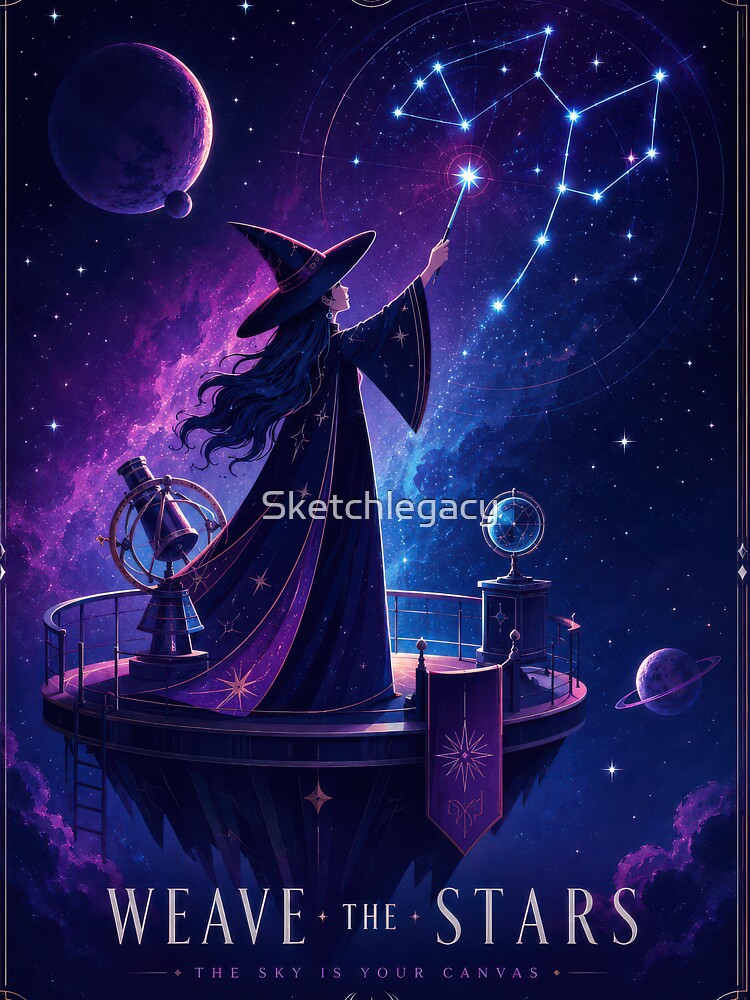 Astral Cartographer Weaving the Constellations by Sketchlegacy