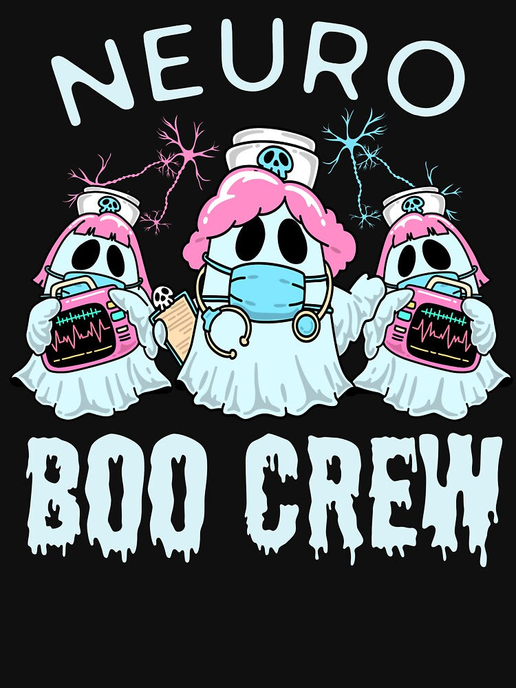 Neuro Boo Crew Halloween Ghost Neurology Nurse Brain Anatomy by macciodesigns