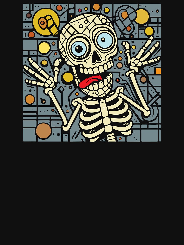 A fun-loving skeleton sticks its tongue out. by KoandZo