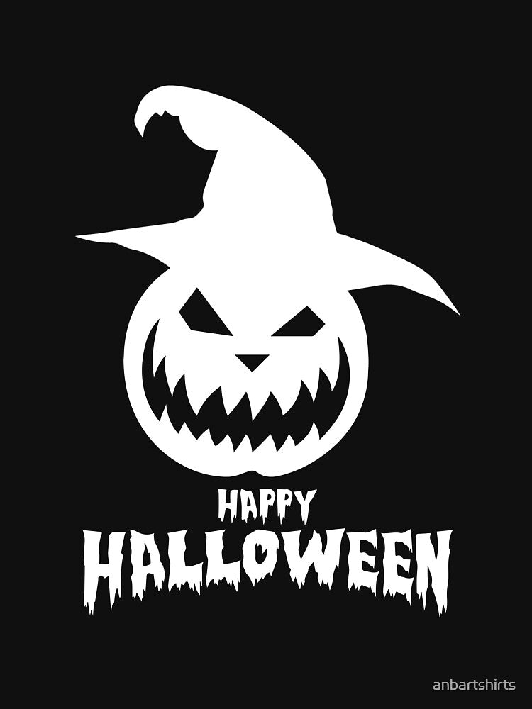 Happy Halloween With White Scary Pumpkin by anbartshirts