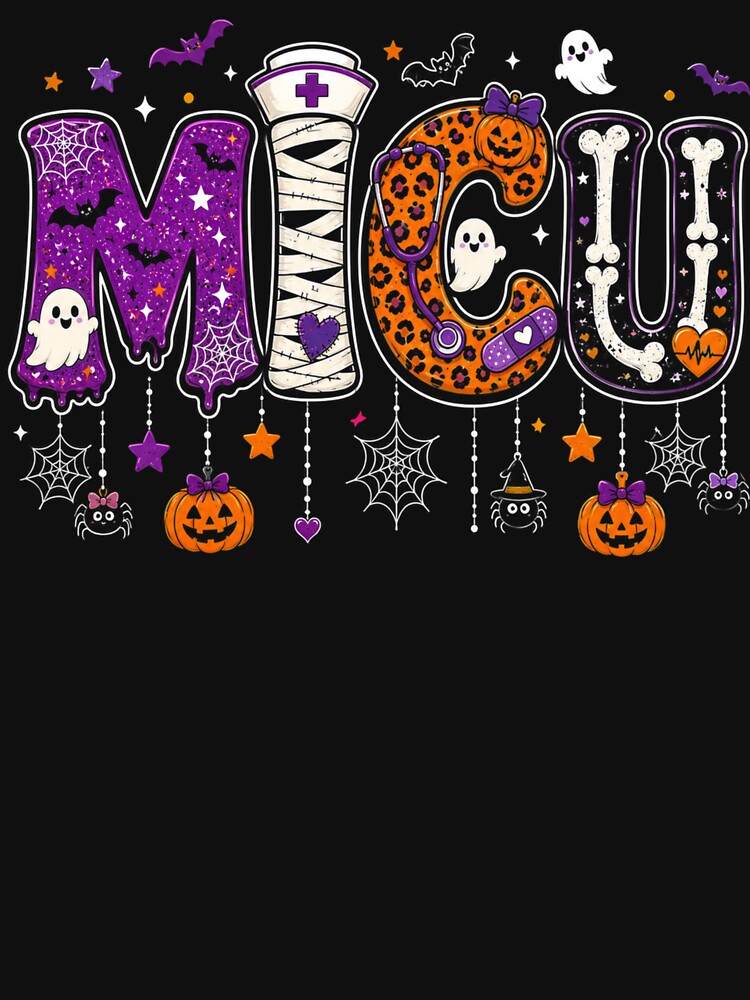 Spooky MICU Halloween Nurse Shirt Cute Medical ICU Crew by Artbyrome