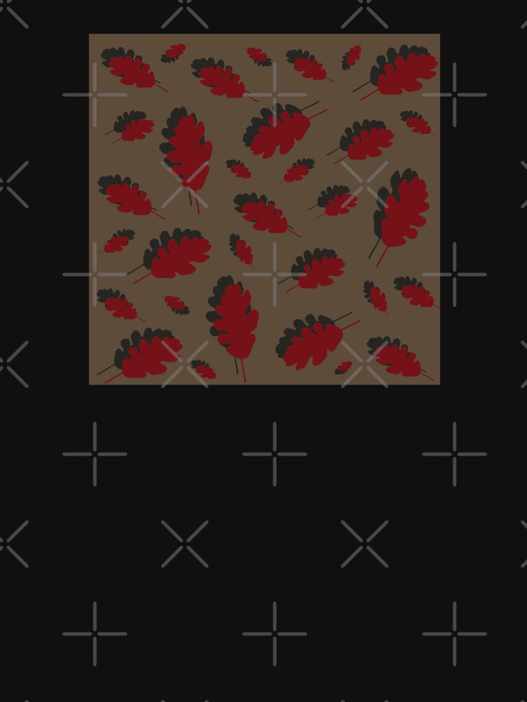 Burgundy oak leaves autumn pattern on brown background by by-jwp