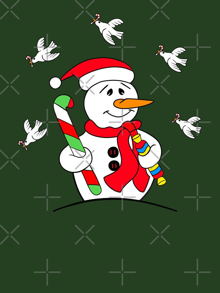 Candy Cane Snowman by Sartoris Art