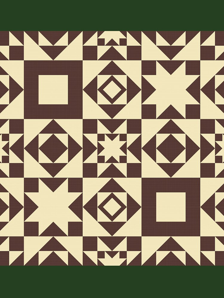 Autumnal Farmhouse Quilt in Cream + Brown by YesterdayColl