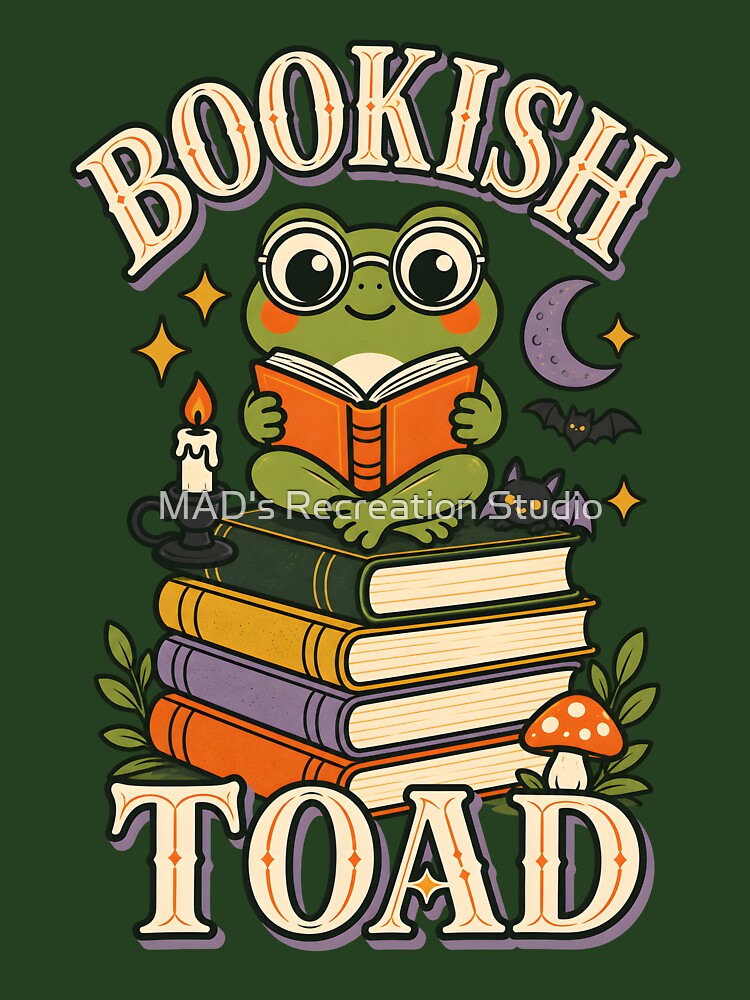 Bookish Toad – Cute Reading Frog Dark Academia by  MAD's Recreation Studio