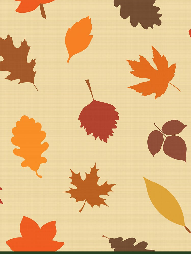Autumn Leaf Toss in Eggshell with Burlap Texture by YesterdayColl