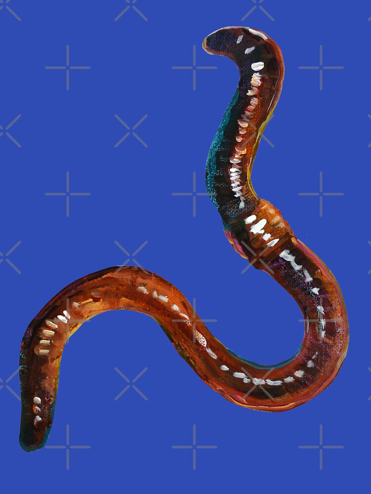 Creepy Cute Earthworm Sticker by RobertPhelpsArt