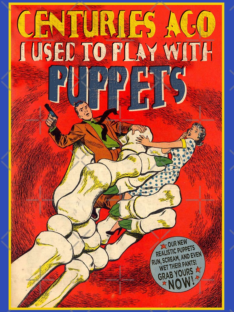 Vintage Human Puppet Retro Horror Poster Halloween Skeleton Puppet Player Gift by TheAplus