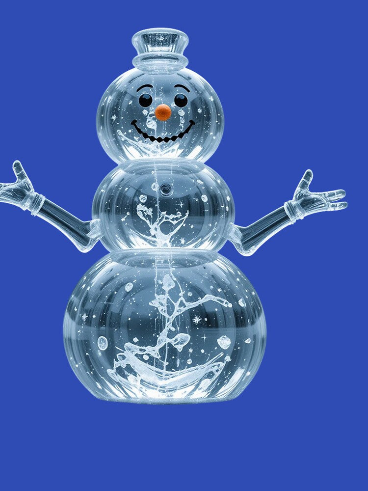 Enchanted Ice Snowman – Magical Winter Figure Made of Crystal-Clear Ice by PixelVibe782