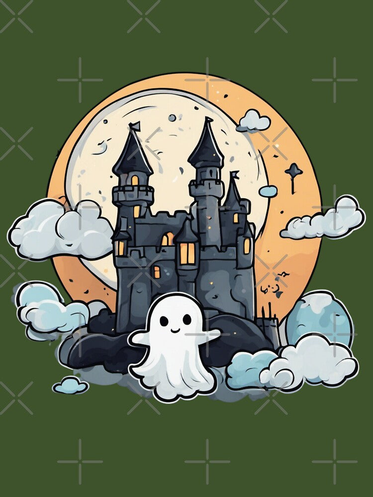 Haunted Castle and Cute Ghost by chrismaecanes