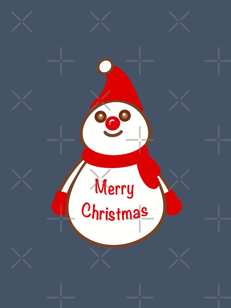 Snowman Christmas cartoon hand drawn illustration by Anngozza2
