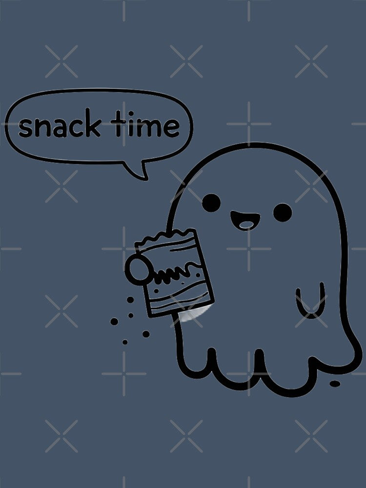 Snack Time Ghost Sticker | Cute Eating Ghost Shirt | Funny Food Lover Aesthetic by Raw Tigers