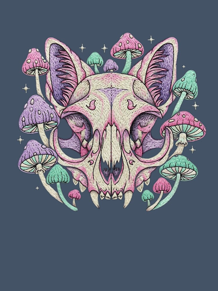 Botanical cat skull by BunnyFogCo