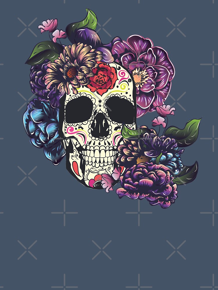 Sugar skull with flowers by AnnArtshock