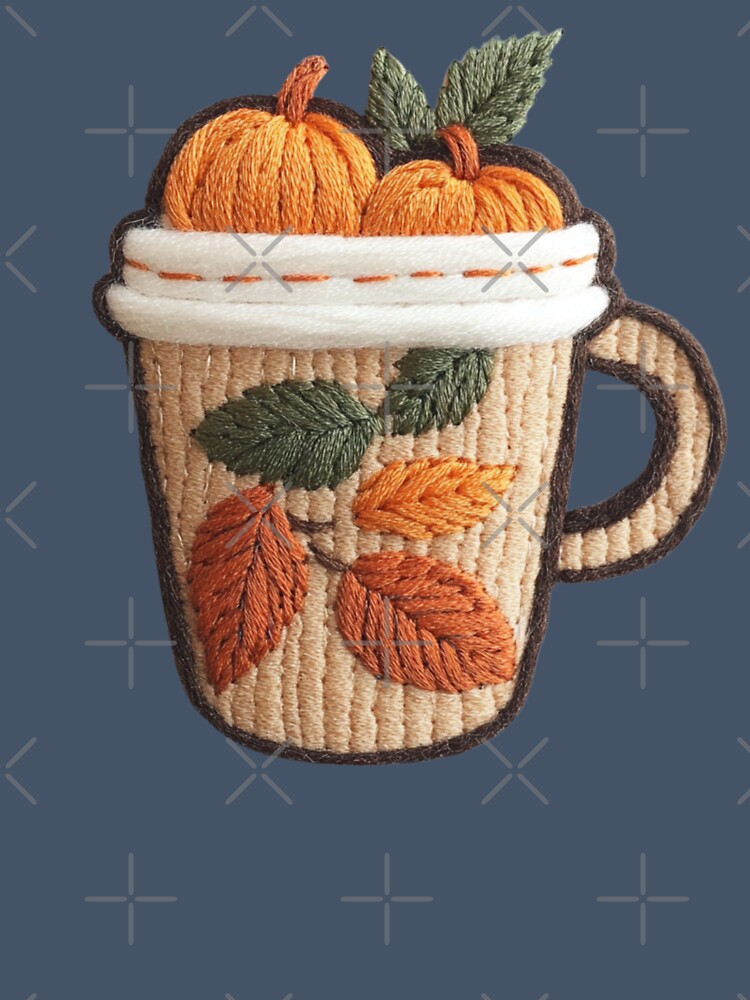 cute pumpkin spice latte fall autumn sewn patch style by Alyn8