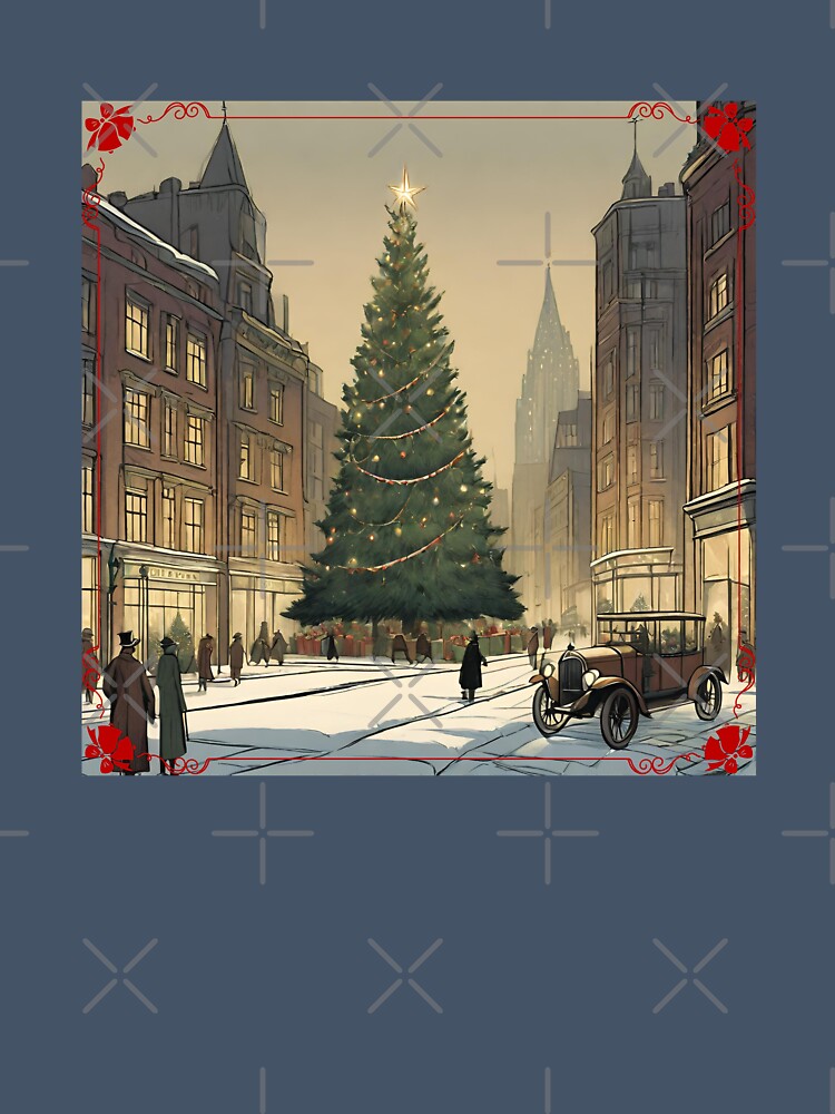 Retro Christmas  - Christmas Tree In The City Of The 1920s by BababuuuPrint