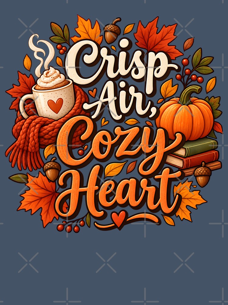 Crisp Air Cozy Heart – Autumn Pumpkin & Coffee by blankTeeShirt