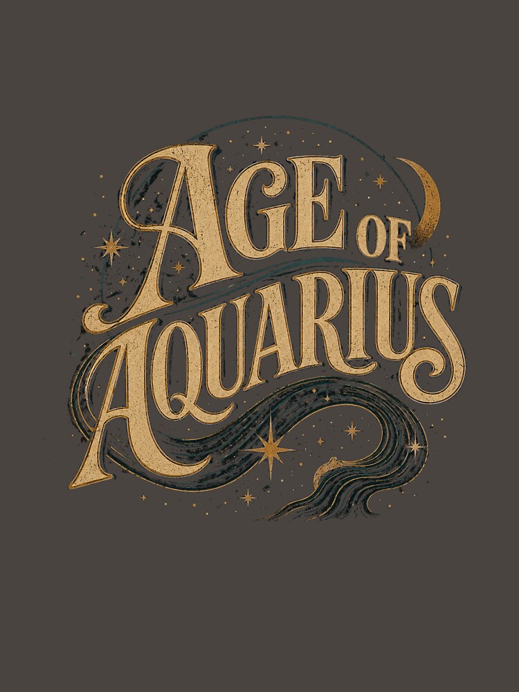 Age of Aquarius Vintage Celestial Design by Rewind Society