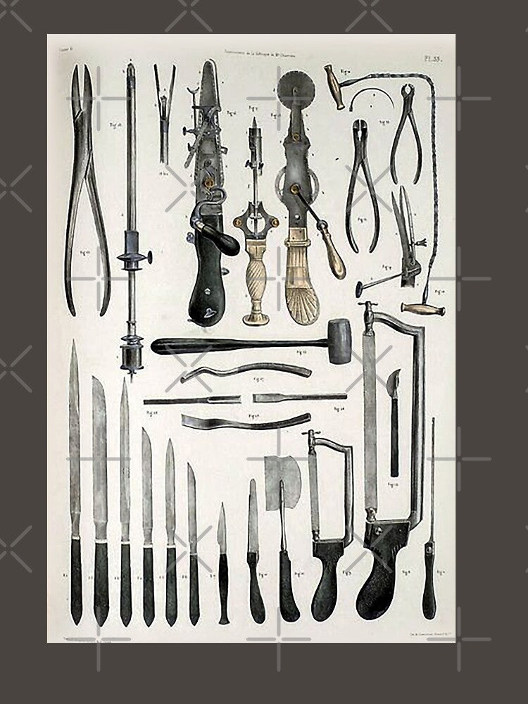 VIntage Surgery Medical Illustration Dark Art Aesthetic Dark Academia by CattlettArt