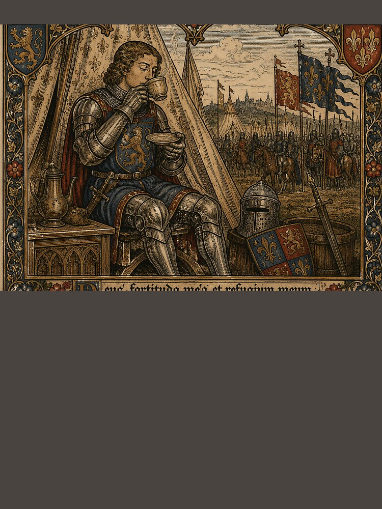 Medieval Knight Drinking Coffee Before Battle by RKWSHOP
