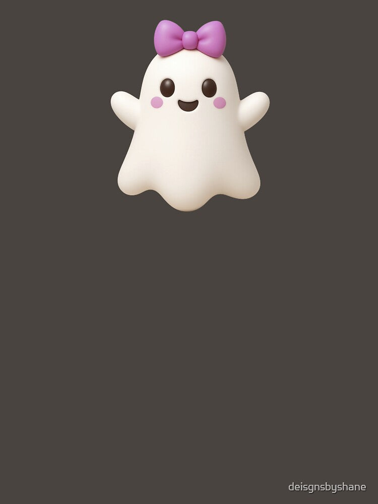 Happy Little Ghost With Purple Bow by deisgnsbyshane