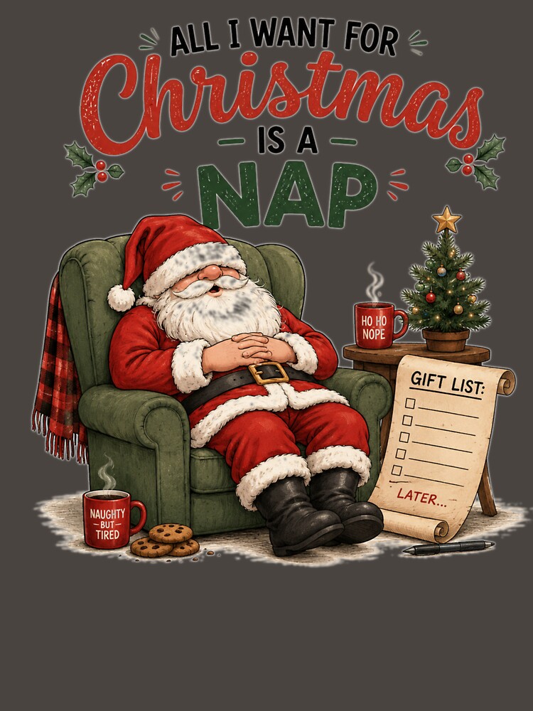 All I Want for Christmas Is a Nap | Funny Sleepy Santa by MotylekAnia