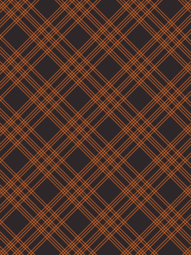Diagonal Weave Feedsack Plaid in Brown + Orange by YesterdayColl