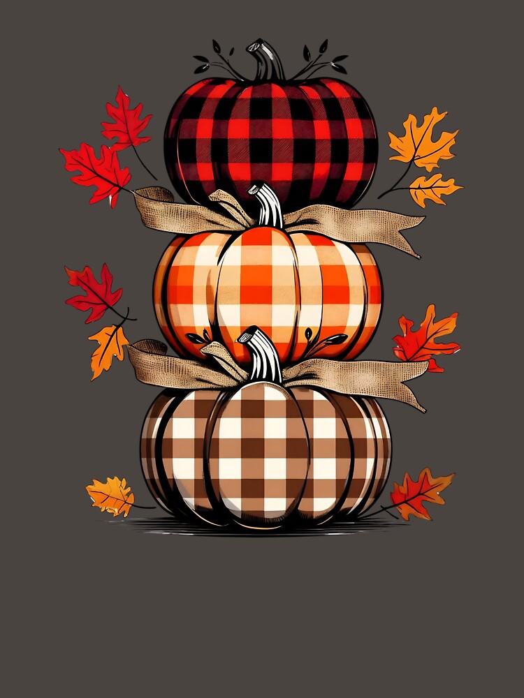 Plaid Pumpkin Stack | Rustic Fall Farmhouse by Harmon Luxe Studio