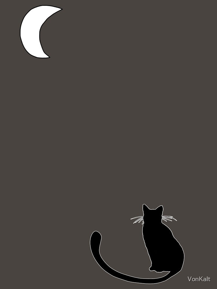 Cat and moon by VonKalt