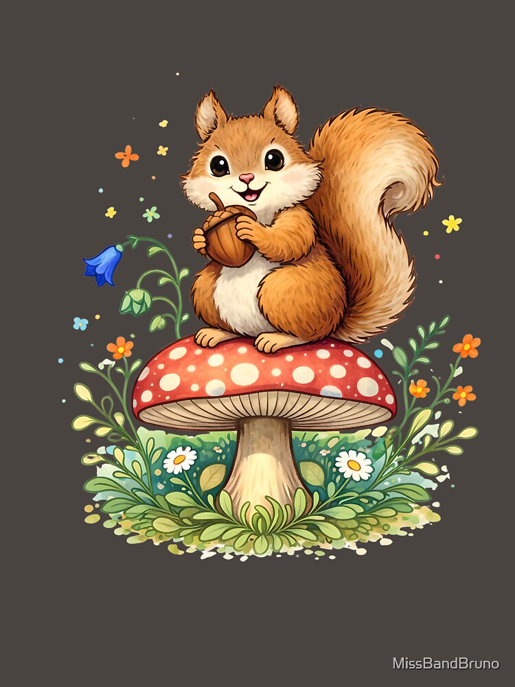 Squirrel & Acorn by MissBandBruno