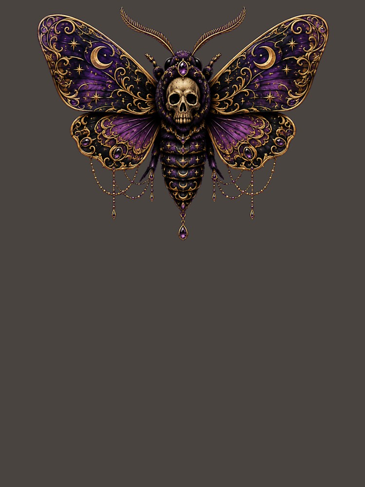 Gothic Death's-Head Moth Illustration - Dark Alternative Art by Evelashop