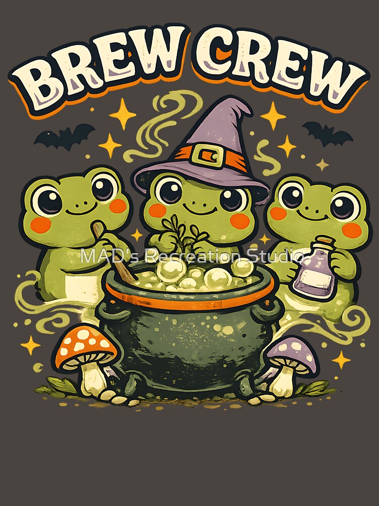 Brew Crew – Cute Halloween Frogs Brewing a Potion by  MAD's Recreation Studio