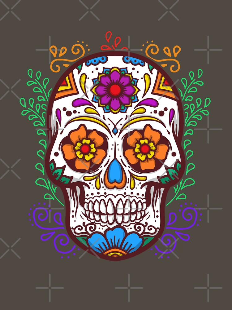 Sugar skull , Dia de Los Muertos-Floral Skull design by ANU911