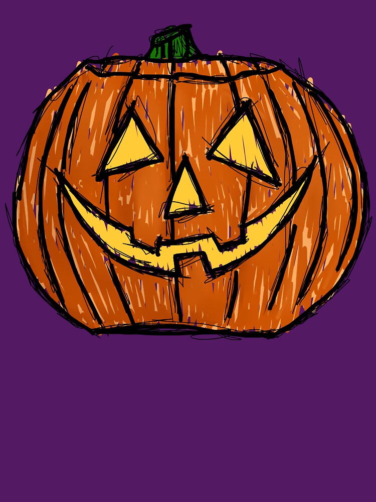 Dark and Gritty Jack o Lantern Carved Pumpkin in Color by Michael Stewart