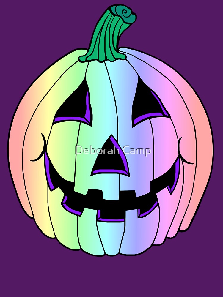 Rainbow Pastel Jack-O-Lantern by Deborah Camp