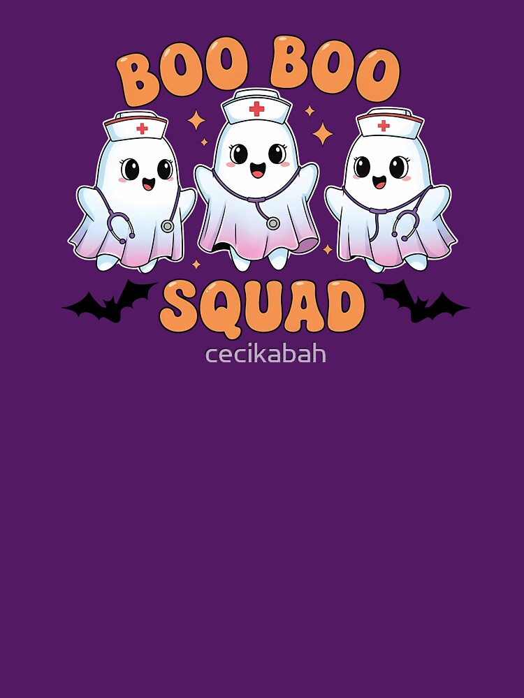 Boo Boo Crew – Cute Ghost Nurse Halloween Design for Medical Workers by cecikabah