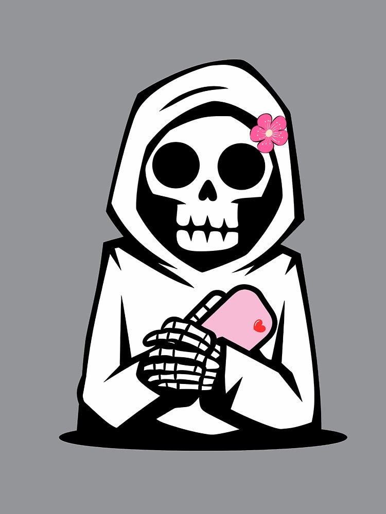 cute skeleton in love by CypisDesign