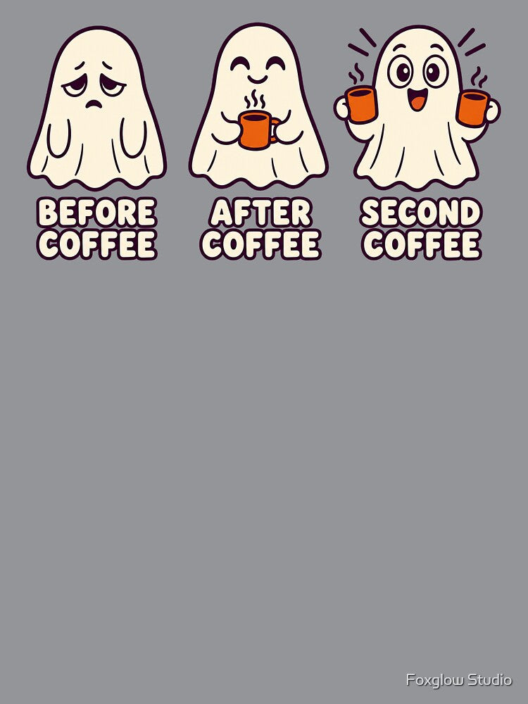 Ghost Coffee Stages Before After Second Coffee by Foxglow Studio
