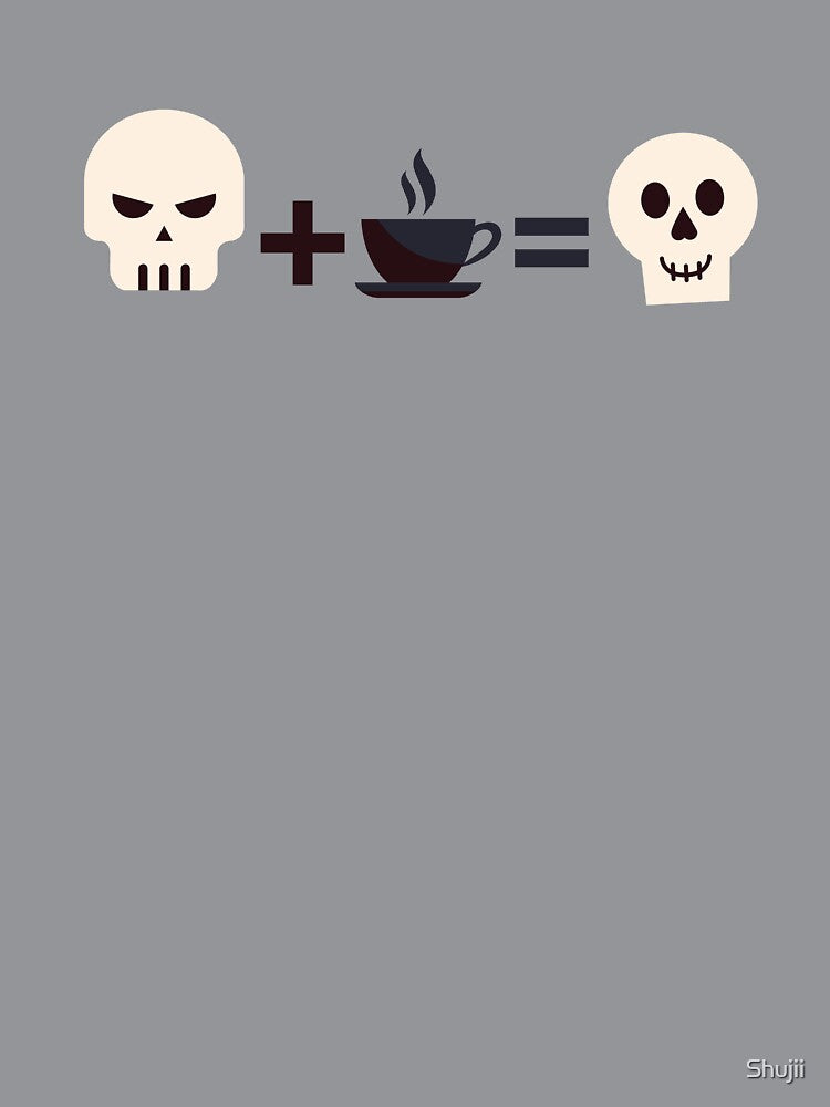 Skeleton Drinking Coffee Makes Me Happy (cute halloween skull) by Shujii