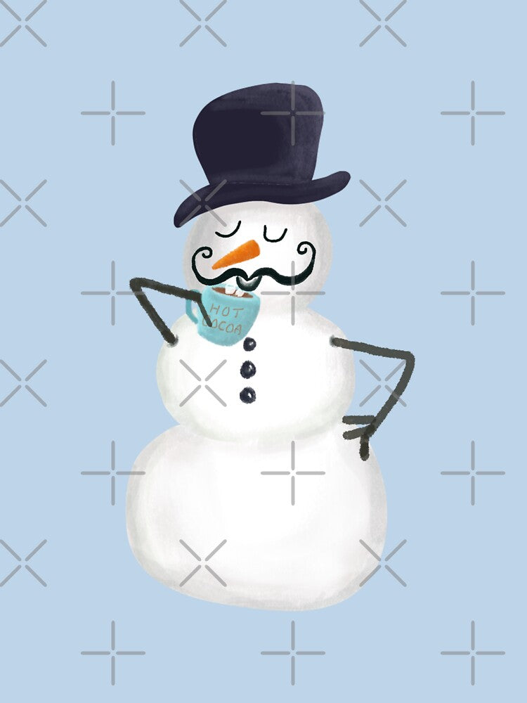 Snowman with mustache and carrot nose by SurfPixieArt