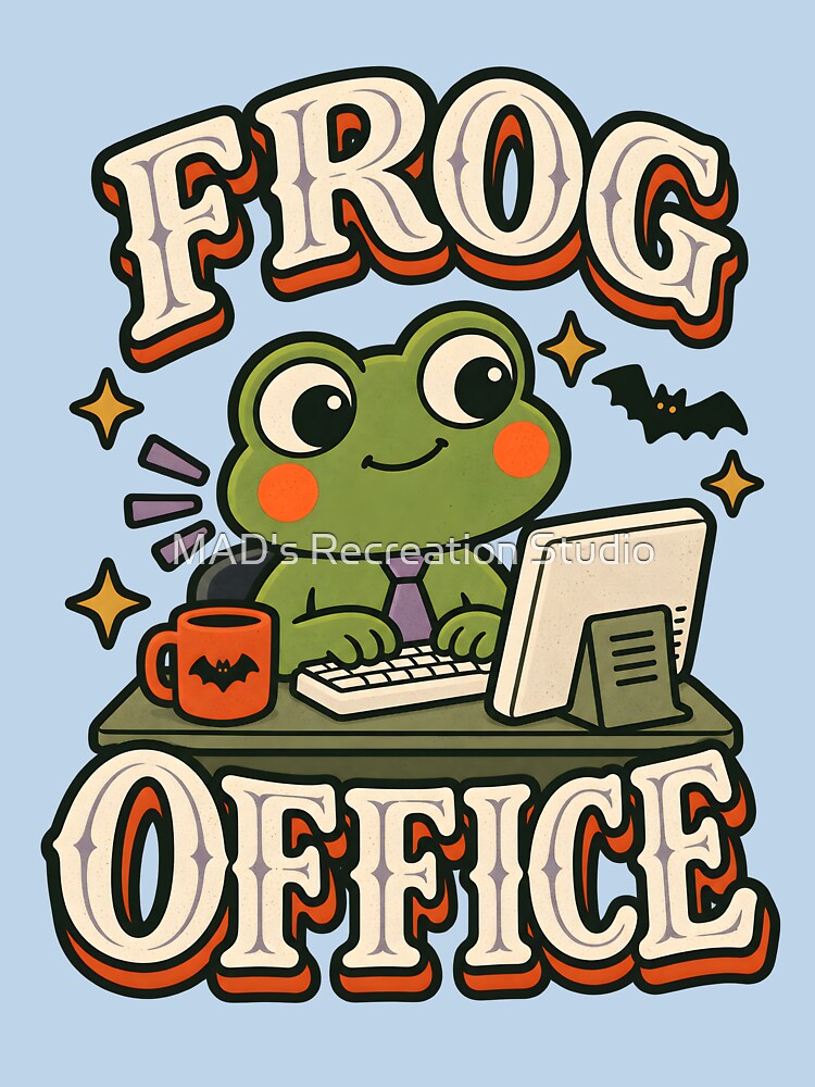 Frog Office Retro Workplace Humor by  MAD's Recreation Studio