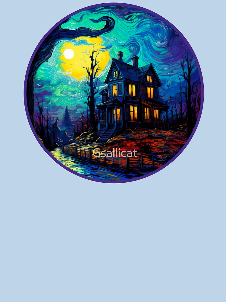 Starry Night Halloween Haunted House by Gsallicat