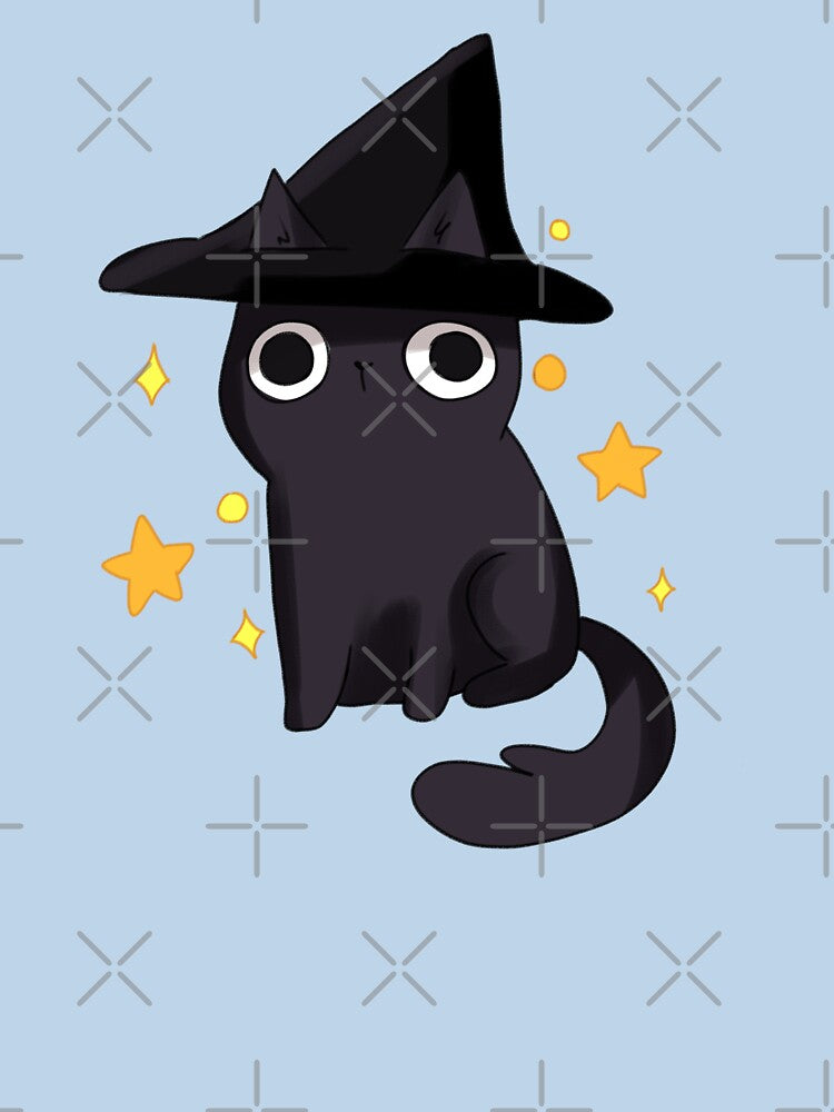 Cute wizard black cat by Mayarart