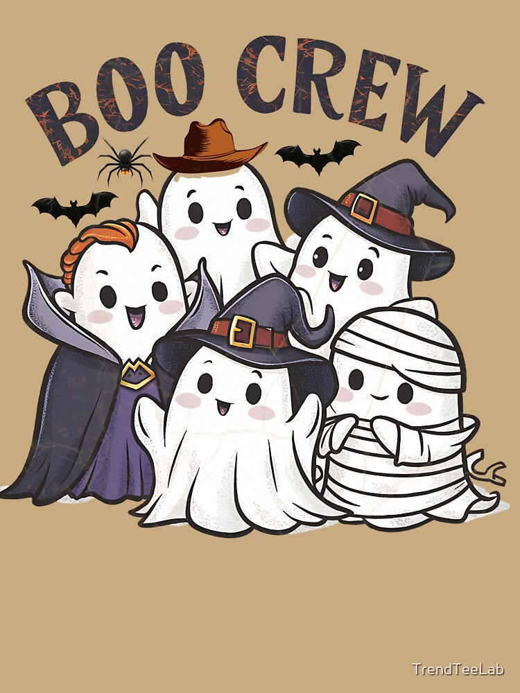 Cute Ghost Halloween Boo Crew Design by TrendTeeLab
