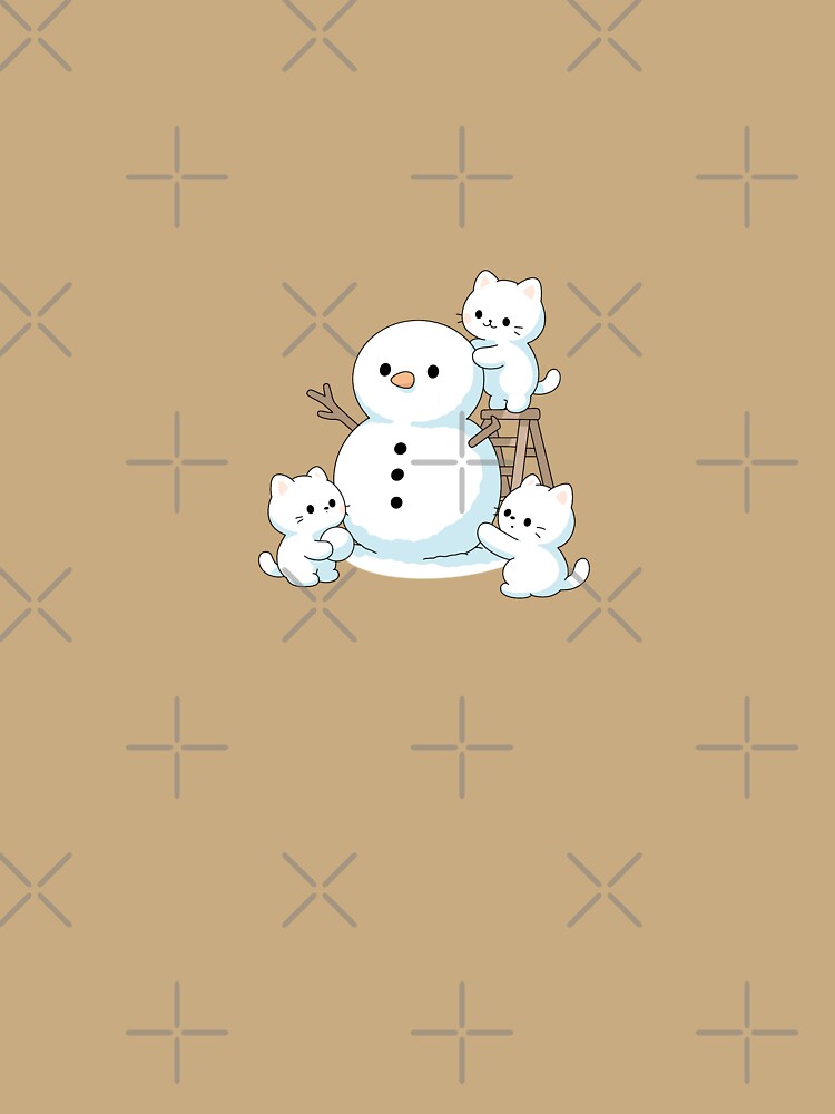 Cute Kittens Building a Snowman by DesgnsxGifts