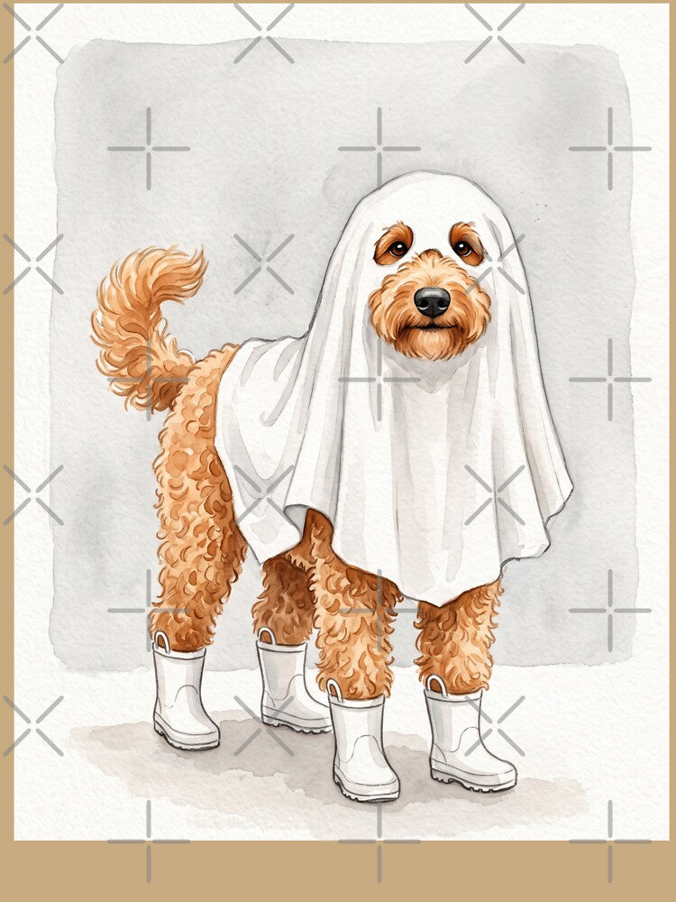 Ghost Goldendoodle Boots by Tiffany Roy